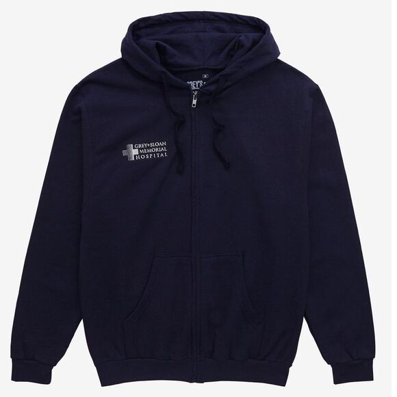 Grey’s Anatomy Navy Blue Zip Up Hoodie Sweatshirt - Picture 1 of 6